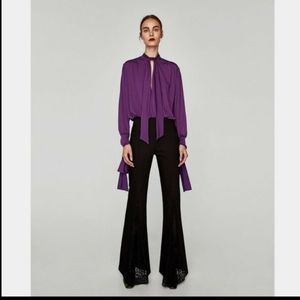 BNWT! Zara flared pants with lace trim